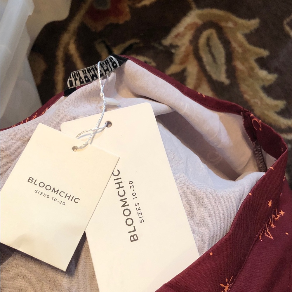 BloomChic Burgundy Floral Celestial Tunic - Picture 2 of 4